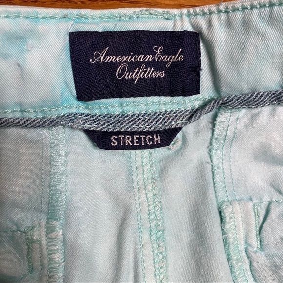 american-eagle Mint Green Marbled Rolled Crop Sz4 - Picture 3 of 8
